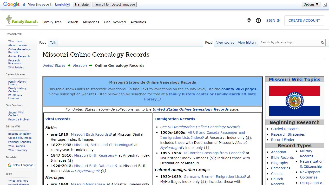 Missouri Online Genealogy Records • FamilySearch